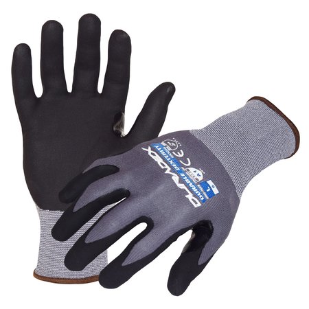 AZUSA SAFETY Duradex 15 ga. Gray Nylon/Spandex Work Gloves, Black Nitrile Palm Coating/Reinforced Thumb XL DX1010